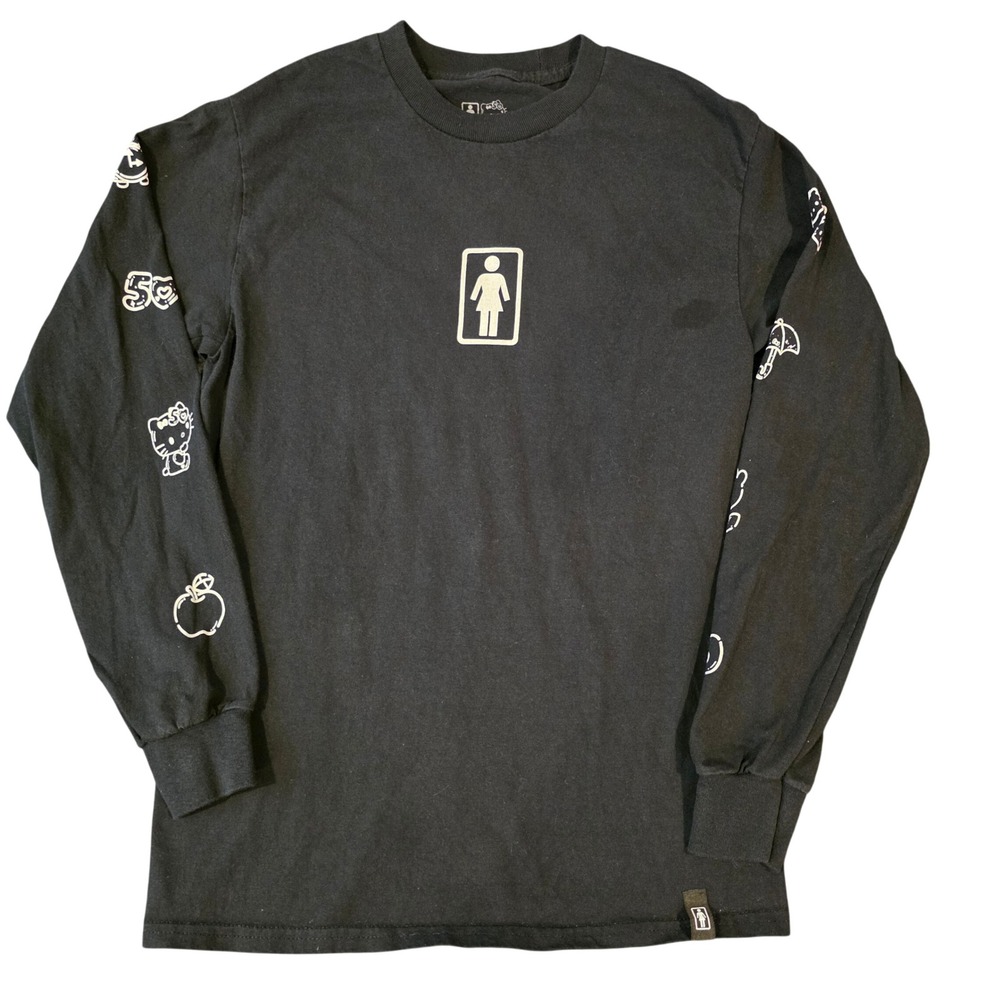 Girl Skateboards Hello Kitty 50th Anniversary Long Sleeve Shirt Black Small